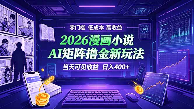（19219期）爆款小说漫画大阅读    ai矩阵操作    当天可见收益  日入400+    零门槛    高收益_生财有道创业项目网