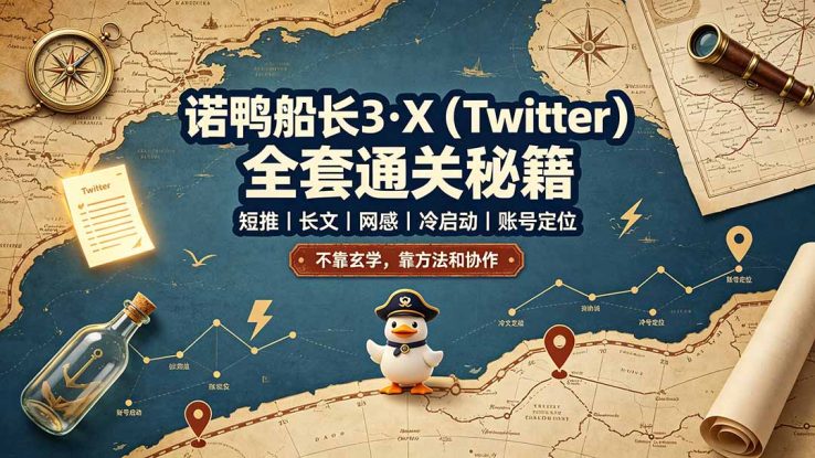 （19215期）诺鸭船长3·X（Twitter）全套通关秘籍，短推、长文、网感、冷启动、账号定位，不靠玄学，靠方法和协作_生财有道创业项目网