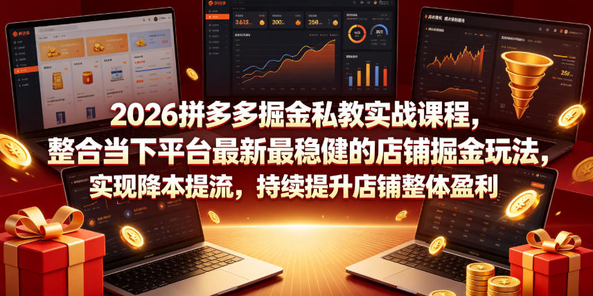 图片[1]-2026拼多多掘金私教实战课程，整合当下平台最新最稳健的店铺掘金玩法，实现降本提流，持续提升店铺整体盈利——生财有道创业项目网-生财有道