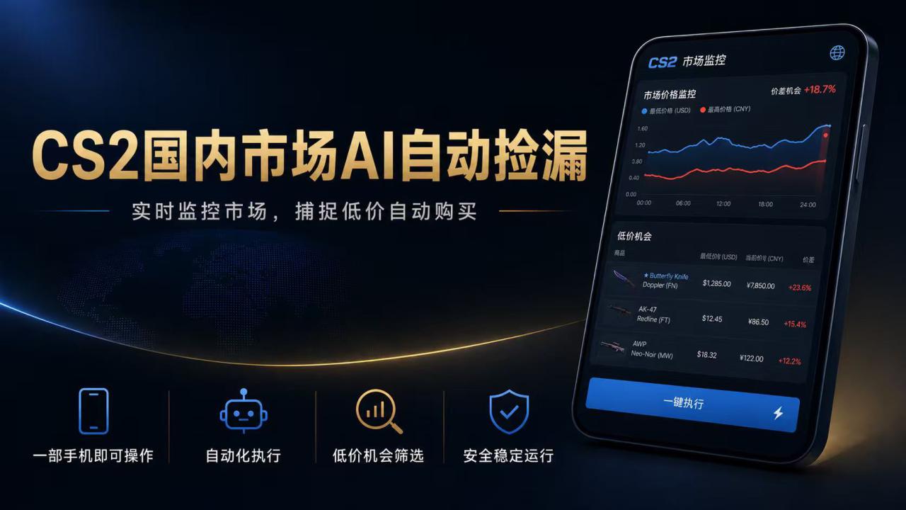 图片[1]-（19221期）CS2国内市场AI自动捡漏，稳定运行多年。支持任何形式数据验证，日入300+_生财有道创业项目网-生财有道