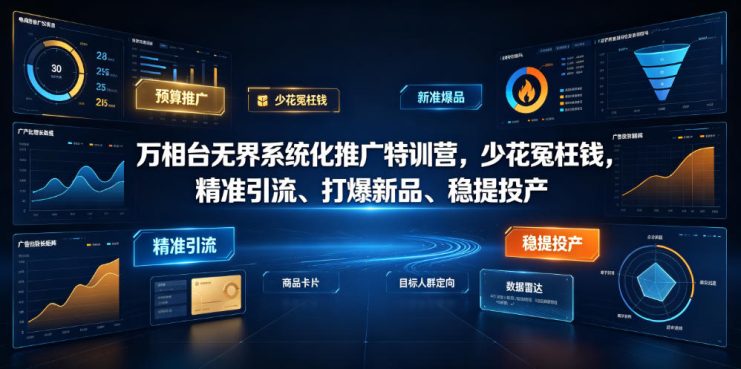 万相台无界系统化推广特训营VI0.0，少花冤枉钱，精准引流、打爆新品、稳提投产（全程录音+字幕）——生财有道创业项目网