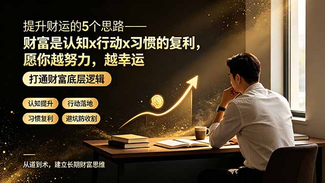 图片[1]-（19233期）付费文章：提升财运的5个思路——财富是认知x行动x习惯的复利，愿你越努力，越幸运_生财有道创业项目网-生财有道