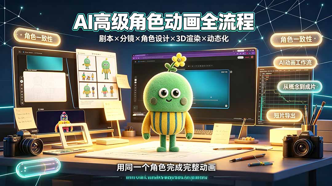图片[2]-（19304期）AI高级角色动画全流程：剧本×分镜×角色设计×3D渲染×动态化，从概念到成片一站式教学_生财有道创业项目网-生财有道