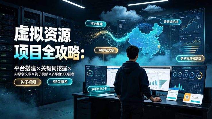 （19322期）虚拟资源项目全攻略：平台搭建×关键词挖掘×AI原创文章×钩子视频×多平台SEO排名_生财有道创业项目网