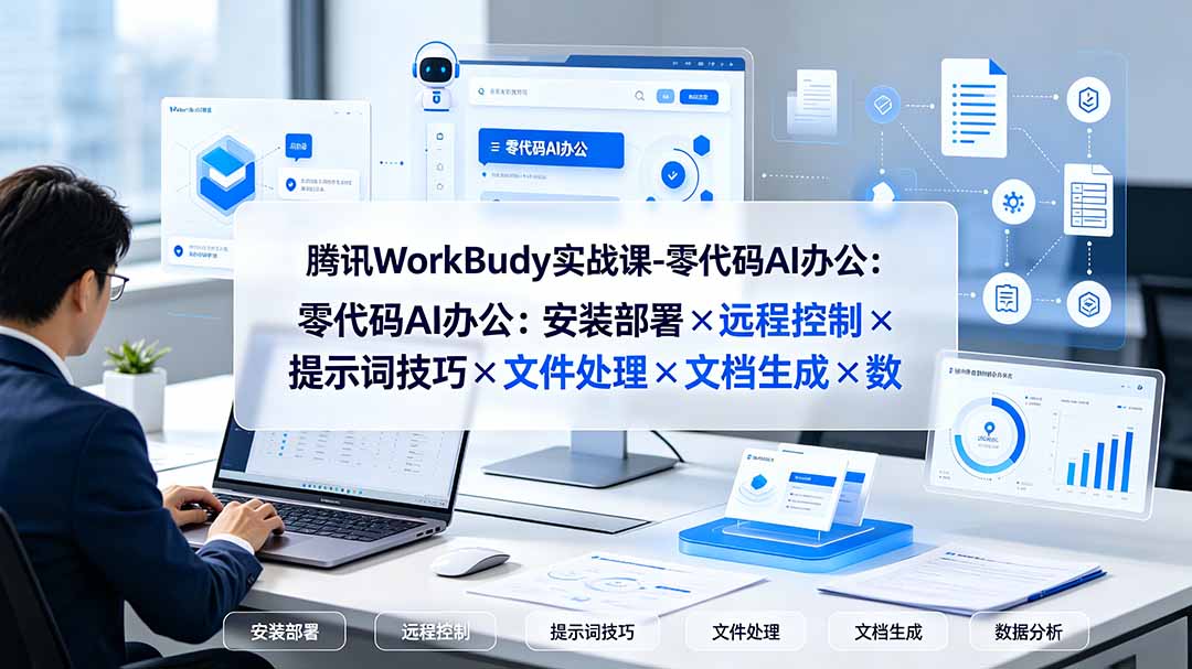 图片[1]-（19325期）腾讯WorkBuddy实战课-零代码AI办公：安装部署×远程控制×提示词技巧×文件处理×文档生成×数据分析_生财有道创业项目网-生财有道