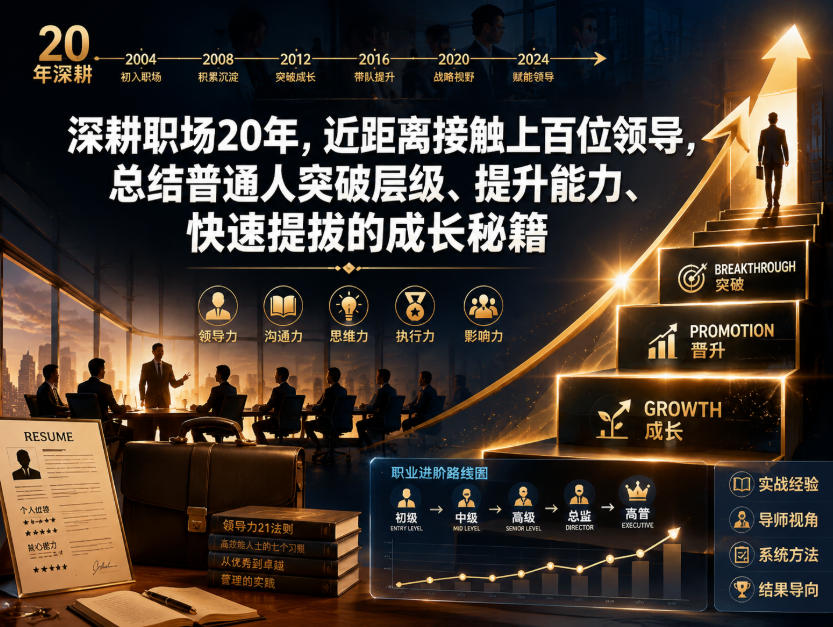 图片[1]-付费文章：深耕职场20年，近距离接触上百位领导，总结普通人突破层级、提升能力、快速提拔的成长秘籍（全网独家干货）——生财有道创业项目网-生财有道