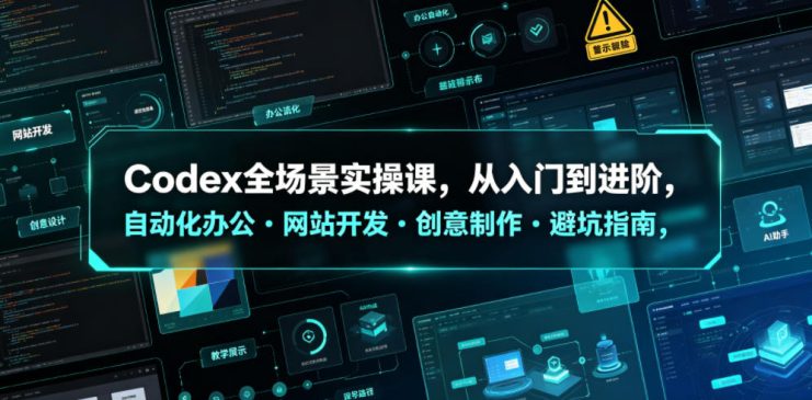Codex全场景实操课，从入门到进阶，自动化办公・网站开发・创意制作・避坑指南，全流程教学——生财有道创业项目网