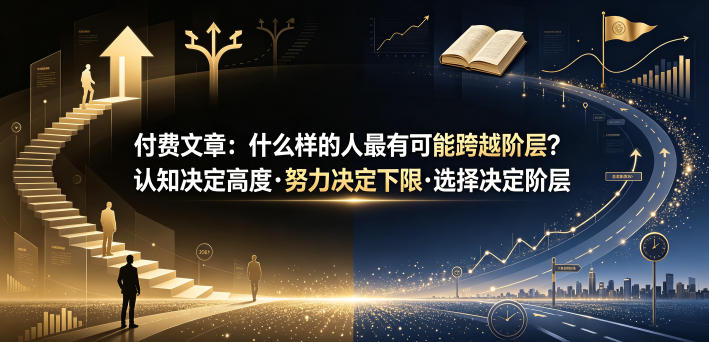 付费文章：什么样的人最有可能跨越阶层？认知决定高度·努力决定下限·选择决定阶层——生财有道创业项目网