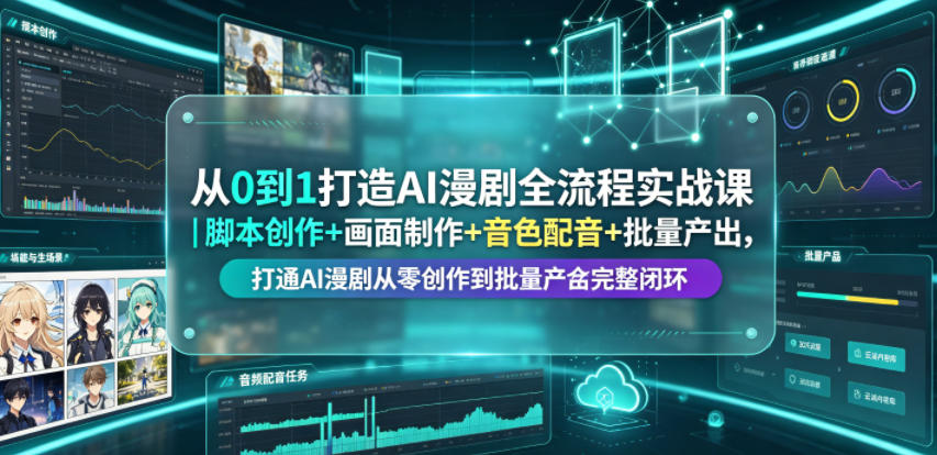 图片[1]-从0到1打造AI漫剧全流程实战课｜脚本创作+画面制作+音色配音+批量产出，打通AI漫剧从零创作到批量量产完整闭环——生财有道创业项目网-生财有道