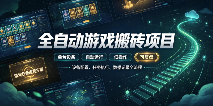 图片[1]-实现全自动游戏搬砖躺賺，每日稳定收益千元，近几年最稳，一台设备就能做！【揭秘】——生财有道创业项目网-生财有道