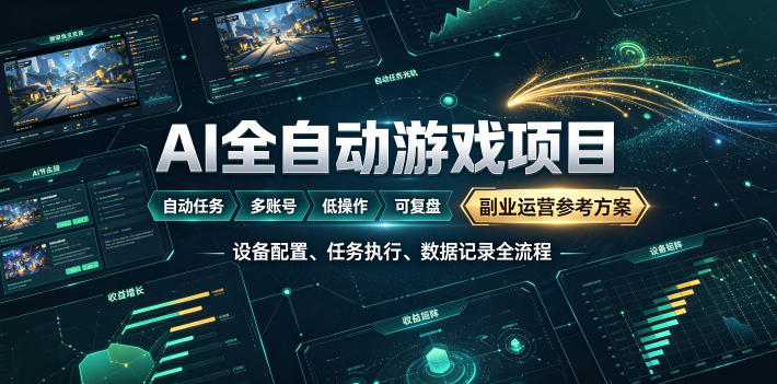 图片[1]-AI全自动游戏躺賺副业：日入几百，稳定运行三年的项目！【揭秘】——生财有道创业项目网-生财有道