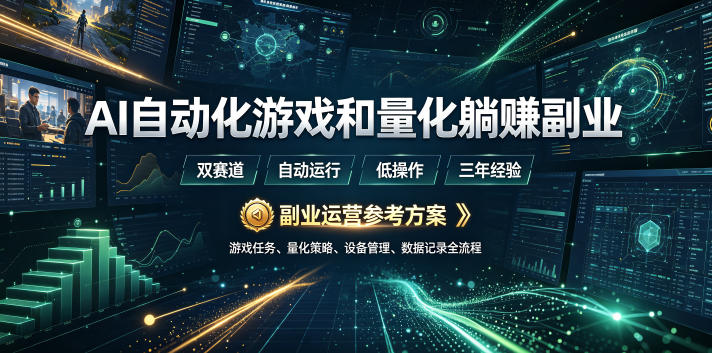 图片[1]-AI自动化游戏和量化躺賺副业：日入几张，稳定运行三年的项目！【揭秘】——生财有道创业项目网-生财有道