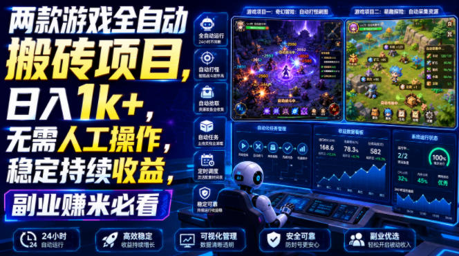 图片[1]-两款游戏全自动搬砖项目，无需人工操作，日入1k+，稳定持续收益，副业赚米必看【揭秘】——生财有道创业项目网-生财有道