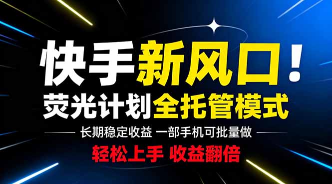 （18814期）快手新风口来了！一部手机即可操作，很多人已经开始批量放大收益_生财有道创业项目网