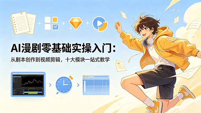 （18812期）AI漫剧零基础实操入门：从剧本创作到视频剪辑，十大模块一站式教学_生财有道创业项目网