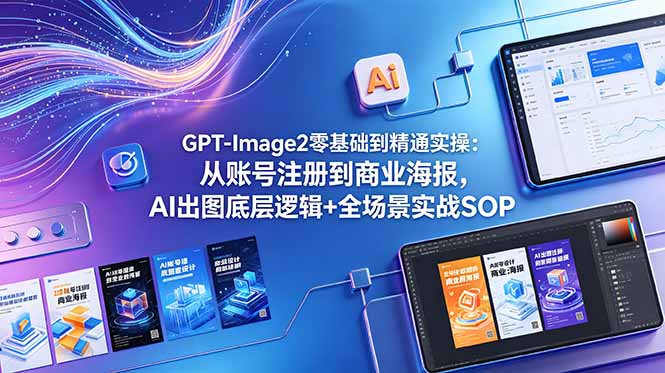 （18835期）GPT-Image2零基础到精通实操：从账号注册到商业海报，AI出图底层逻辑+全场景实战SOP_生财有道创业项目网
