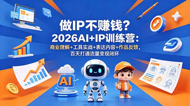 （18839期）做IP不赚钱？2026AI+IP训练营：商业理解+工具实战+表达内容+作品反馈，百天打通流量变现闭环_生财有道创业项目网