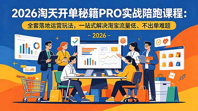 （18844期）2026淘天开单秘籍PRO实战陪跑课程：全套落地运营玩法，一站式解决淘宝流量低、不出单难题_生财有道创业项目网