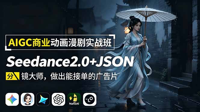 （18849期）AIGC商业动画漫剧实战班：Seedance2.0+JSON分镜大师，做出能接单的广告片_生财有道创业项目网