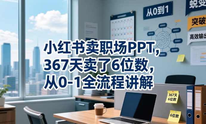 小红书卖职场PPT，367天卖了6位数，从0-1全流程讲解——生财有道创业项目网