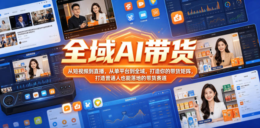 图片[1]-全域AI带货，从短视频到直播，从单平台到全域，打造你的带货矩阵，打造普通人也能落地的带货赛道（0610更新）——生财有道创业项目网-生财有道
