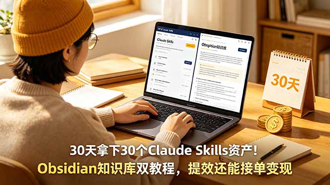 （18886期）30天拿下30个Claude Skills资产！Obsidian知识库双教程，提效还能接单变现_生财有道创业项目网