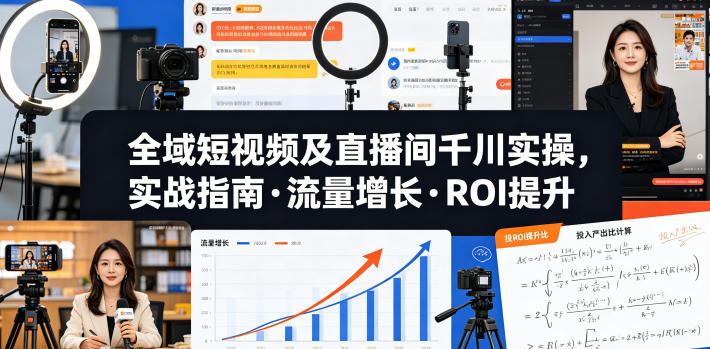 全域短视频及直播间千川实操，实战指南·流量增长·ROI提升（更新）——生财有道创业项目网