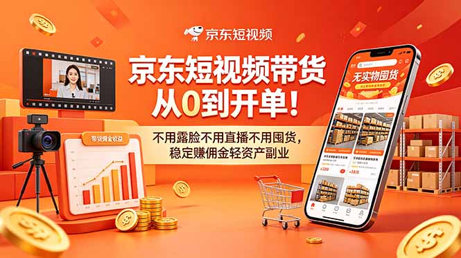 （18895期）京东短视频带货从0到开单！不用露脸不用直播不用囤货，稳定赚佣金轻资产副业_生财有道创业项目网