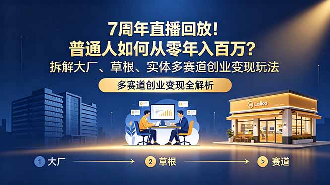 (18894期)7周年直播回放!普通人如何从零年入百万?拆解大厂、草根、实体多赛道创业变现玩法_生财有道创业项目网