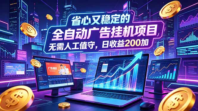（18899期）全自动广告挂机项目，全程无需人工值守。稳定创收每日收益200+_生财有道创业项目网