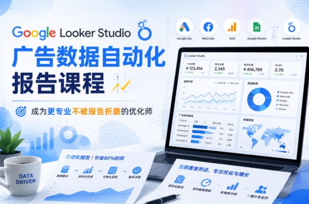 Google Looker Studio广告数据自动化报告课程，成为更专业不被报告折磨的优化师——生财有道创业项目网