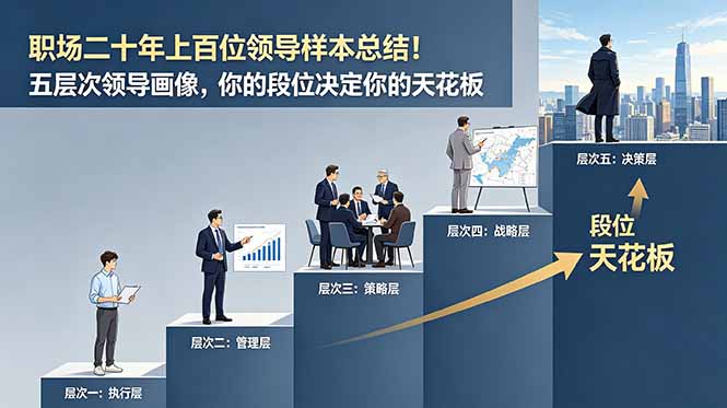 （18900期）付费文章：职场二十年上百位领导样本总结！五层次领导画像，你的段位决定你的天花板_生财有道创业项目网