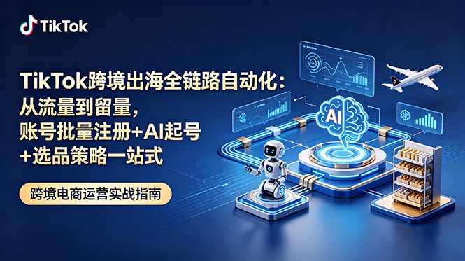 （18907期）TikTok跨境出海全链路自动化：从流量到留量，账号批量注册+AI起号+选品策略一站式_生财有道创业项目网