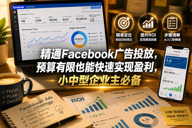 图片[1]-精通Facebook广告投放，预算有限也能快速实现盈利，小中型企业主必备【原创双语字幕】——生财有道创业项目网-生财有道