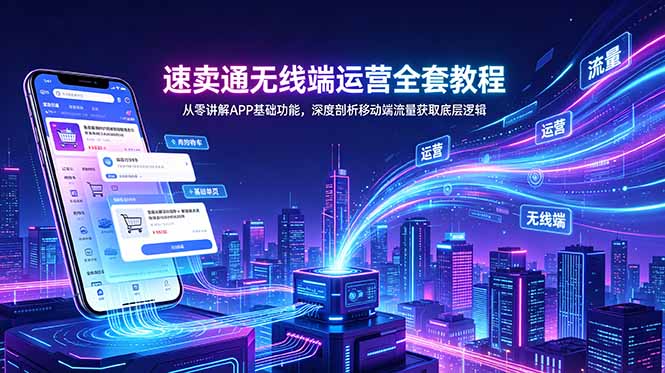 （18904期）速卖通无线端运营全套教程，从零讲解APP基础功能，深度剖析移动端流量获取底层逻辑_生财有道创业项目网