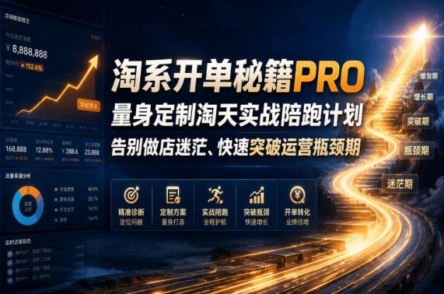 淘系开单秘籍PRO，量身定制淘天实战陪跑计划，告别做店迷茫、快速突破运营瓶颈期（2026年6月11）——生财有道创业项目网
