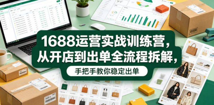 1688运营实战训练营，从开店到出单全流程拆解，手把手教你稳定出单——生财有道创业项目网