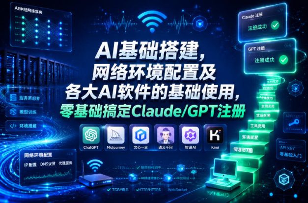 AI基础搭建，网络环境配置及各大AI软件的基础使用，零基础搞定Claude/GPT注册——生财有道创业项目网