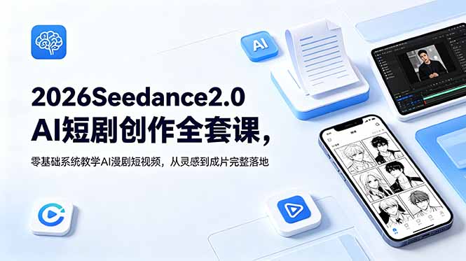 （18958期）2026Seedance2.0AI短剧创作全套课，零基础系统教学AI漫剧短视频，从灵感到成片完整落地_生财有道创业项目网