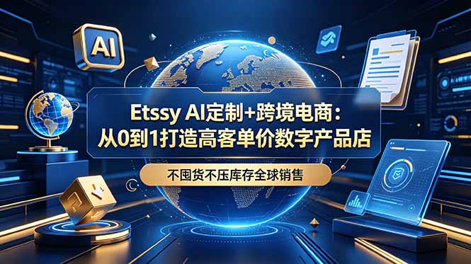 （18974期）Etsy AI定制+跨境电商：从0到1打造高客单价数字产品店，不囤货不压库存全球销售_生财有道创业项目网