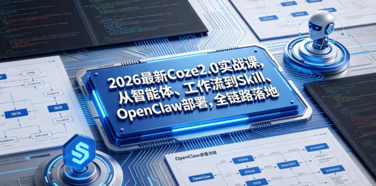 2026最新Coze2.0实战课，从智能体、工作流到Skill、OpenClaw部署，全链路落地——生财有道创业项目网