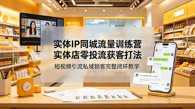 （18999期）实体IP同城流量训练营：实体店零投流获客打法，短视频引流私域锁客完整闭环教学_生财有道创业项目网