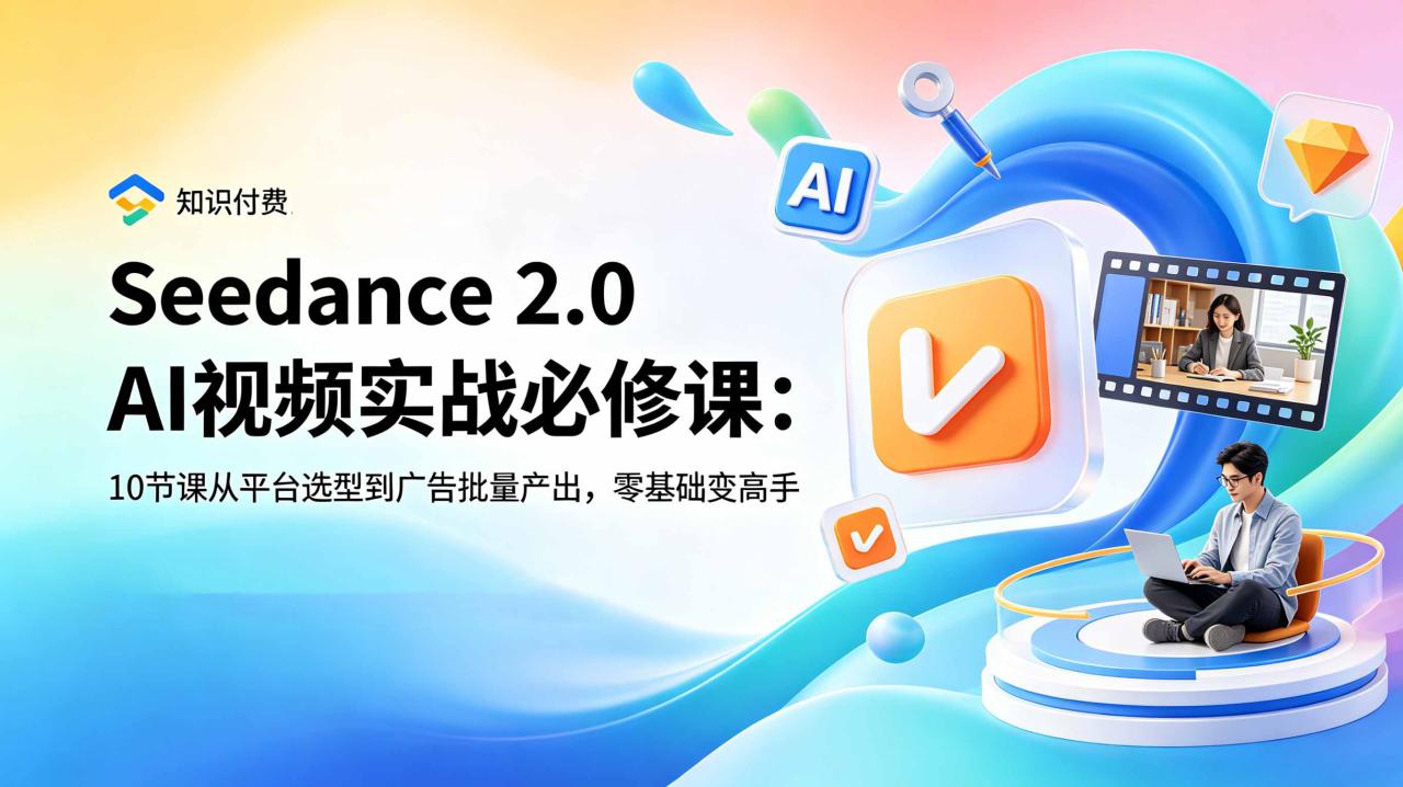 图片[1]-（18998期）Seedance 2.0 AI视频实战必修课：10节课从平台选型到广告批量产出，零基础变高手_生财有道创业项目网-生财有道