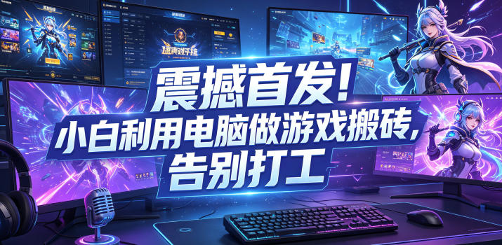 图片[1]-震撼首发！小白利用电脑做游戏搬砖，告别打工【揭秘】——生财有道创业项目网-生财有道