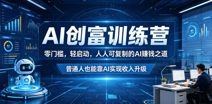 AI创富训练营，零门槛，轻启动，人人可复制的AI賺钱之道，普通人也能靠AI实现收入升级——生财有道创业项目网