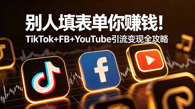 （19018期）别人填表单你赚钱！TikTok+FB+YouTube 引流变现全攻略【原创双语字幕】_生财有道创业项目网