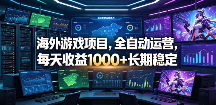 图片[1]-海外游戏项目，全自动运营，每天收益1000+长期稳定【揭秘】——生财有道创业项目网-生财有道