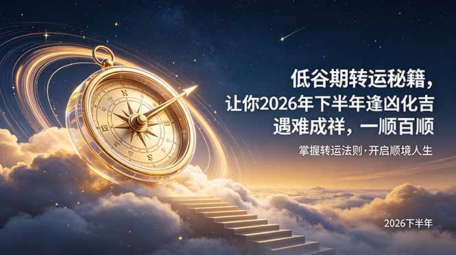 （19024期）付费文章：低谷期转运秘籍，让你2026年下半年逢凶化吉，遇难成祥，一顺百顺。_生财有道创业项目网