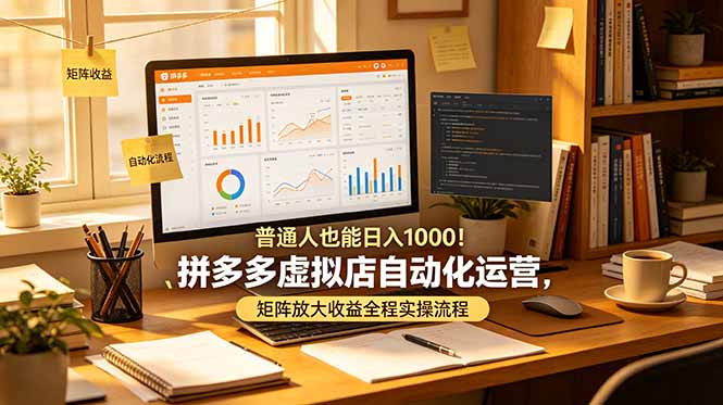 （19022期）普通人也能日入 1000！拼多多虚拟店自动化运营，矩阵放大收益全程实操流程_生财有道创业项目网