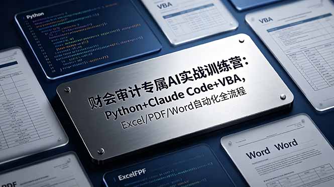 （19028期）财会审计专属 AI实战训练营：Python+Claude Code+VBA，Excel/PDF/Word自动化全流程_生财有道创业项目网